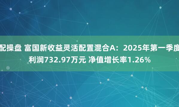 配操盘 富国新收益灵活配置混合A：2025年第一季度利润732.97万元 净值增长率1.26%