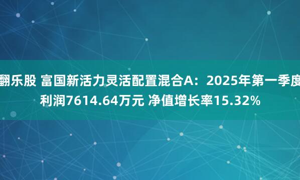 翻乐股 富国新活力灵活配置混合A：2025年第一季度利润7614.64万元 净值增长率15.32%